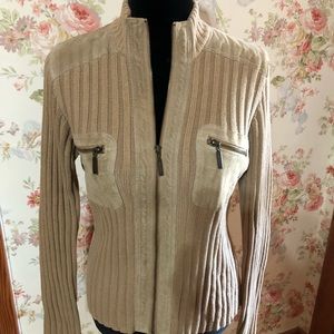 Ruff Hewn knit and leather sweater